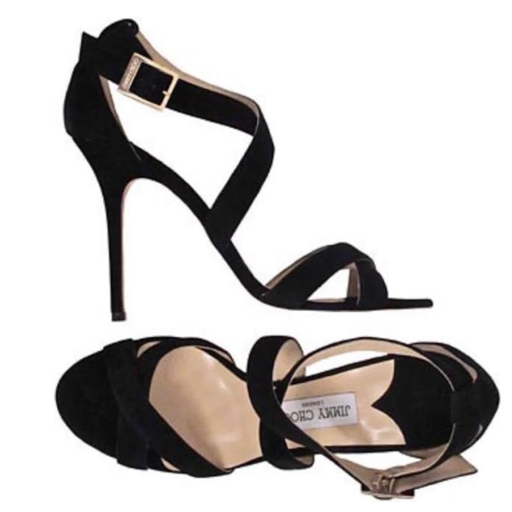 Jimmy Choo black suede "Lottie" sandal